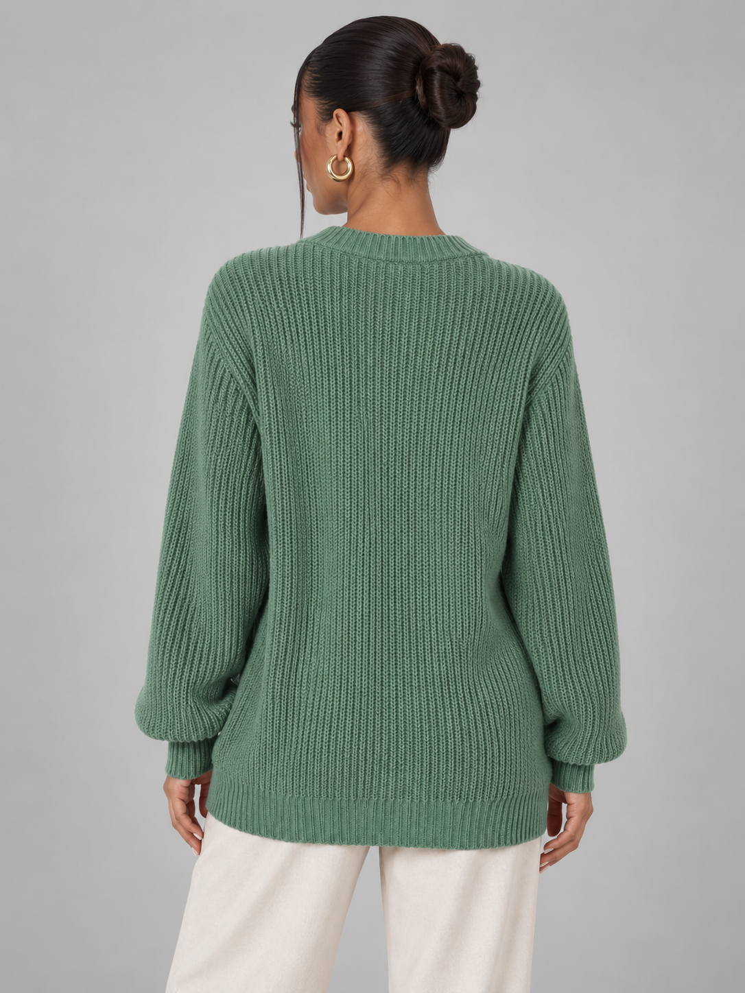 Women's V-Neck Knit Cardigan | Button Front Long Sleeve