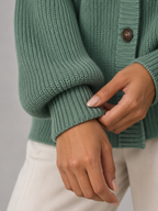 Women's V-Neck Knit Cardigan | Button Front Long Sleeve
