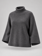 Women's Chunky Knit Jumper | Mock Neck Oversized Wide Sleeve