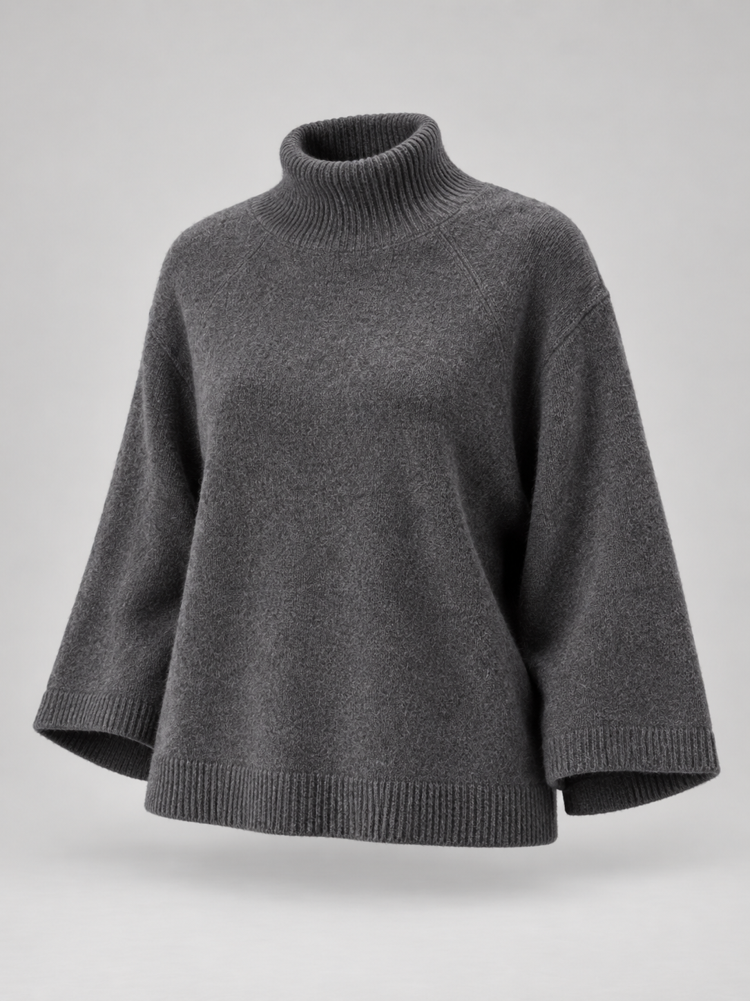 Women's Chunky Knit Jumper | Mock Neck Oversized Wide Sleeve