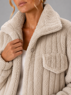 Women's Oversized Teddy Jacket | Borg Collared Winter Coat