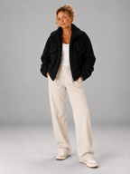 Women's Scalloped Trim Cardigan | Bow Front Contrast Knit