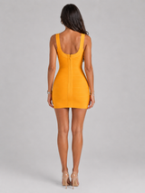 Bandage Scoop Neck Mini Dress Cocktail Women