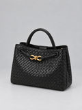 Women's Woven Tote Bag | Gold Detail Vegan Leather Handbag