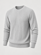 Men's Cable Knit Jumper | Crew Neck Textured Pullover