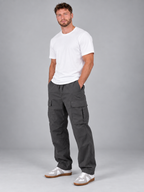 Men's Cargo Trousers | Relaxed Utility Fit Drawstring Waist