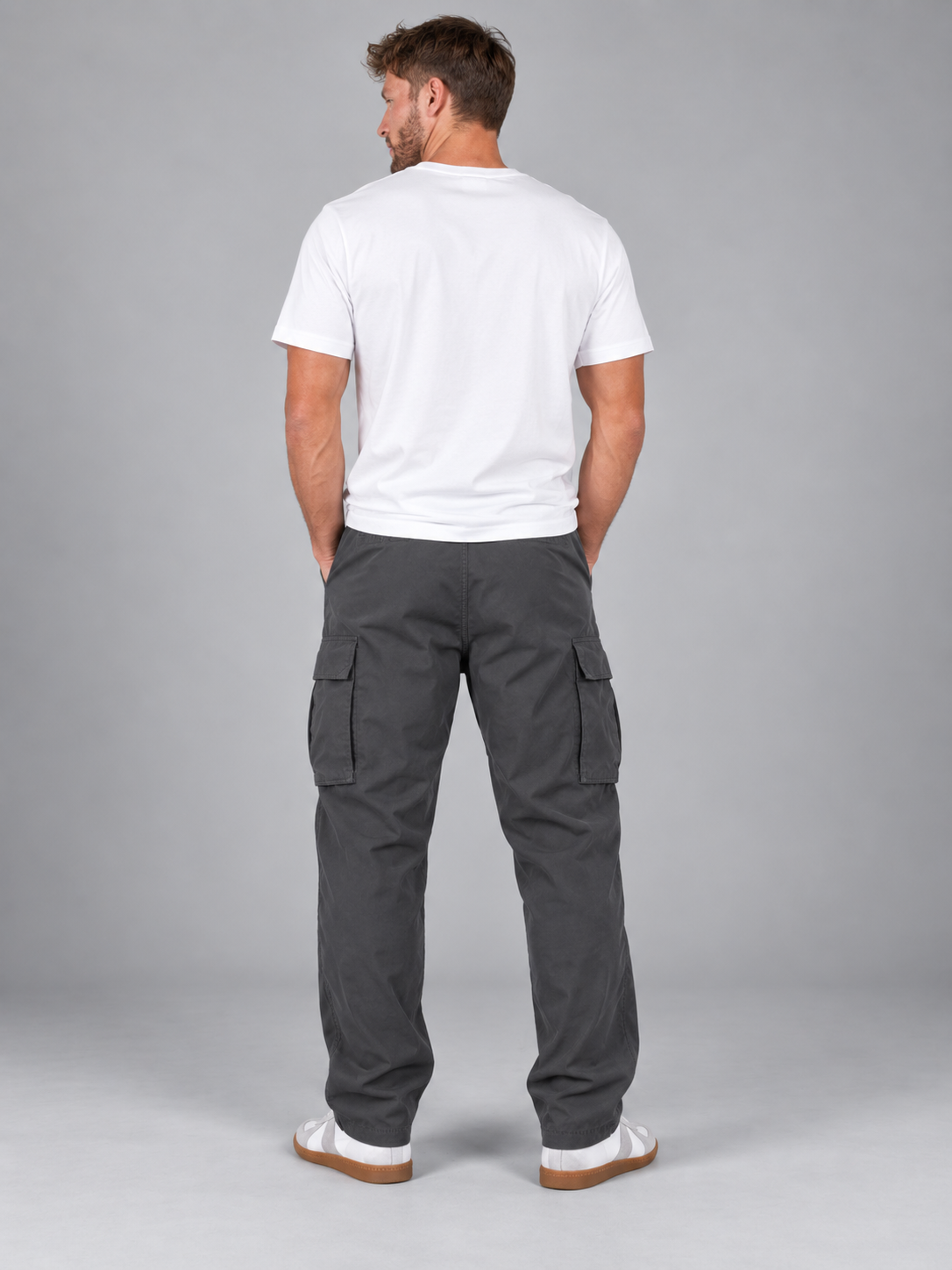 Men's Cargo Trousers | Relaxed Utility Fit Drawstring Waist