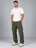 Men's Cargo Trousers | Relaxed Utility Fit Drawstring Waist