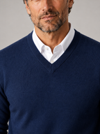 Men's V-Neck Knit Sweater | Fine Gauge Casual Pullover