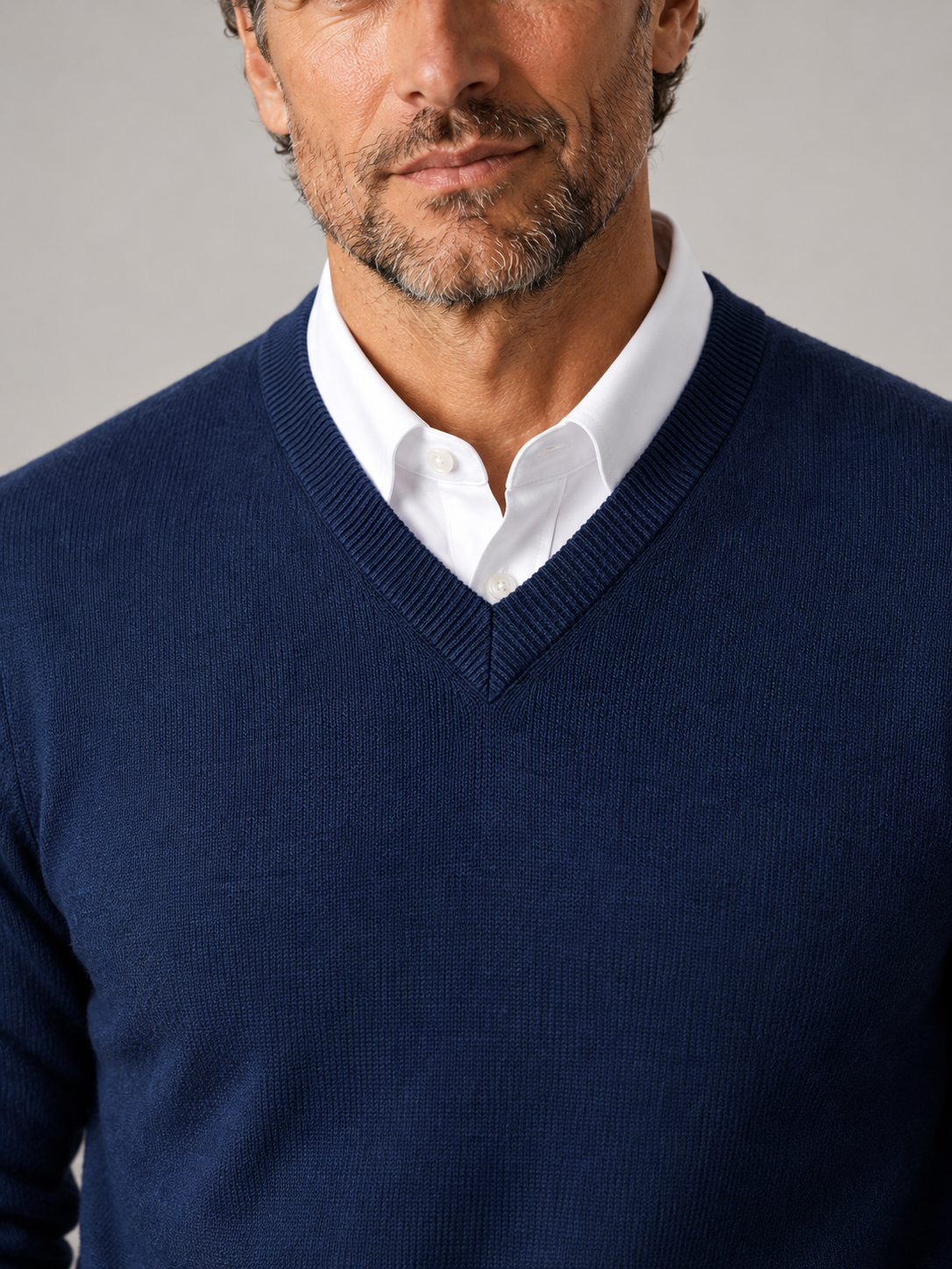 Men's V-Neck Knit Sweater | Fine Gauge Casual Pullover