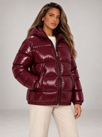 Women's Oversized Puffer Jacket | High Shine Hooded Winter Coat