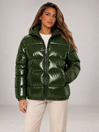 Women's Oversized Puffer Jacket | High Shine Hooded Winter Coat