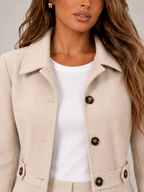 Women's Mid-Length Trench Coat | Button Front Tailored Coat