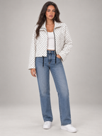 Women's Polka Dot Lightweight Jacket | Drawstring Casual Coat