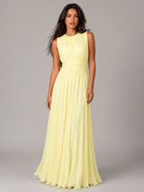Ruched Chiffon Maxi Dress Wedding Guest