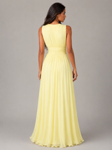 Ruched Chiffon Maxi Dress Wedding Guest