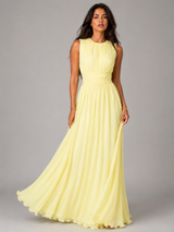 Ruched Chiffon Maxi Dress Wedding Guest
