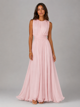 Ruched Chiffon Maxi Dress Wedding Guest
