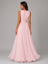 Ruched Chiffon Maxi Dress Wedding Guest