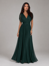 Floral Pleated Maxi Dress Wedding Guest