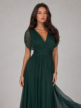 Floral Pleated Maxi Dress Wedding Guest