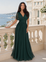 Floral Pleated Maxi Dress Wedding Guest