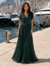 Floral Pleated Maxi Dress Wedding Guest