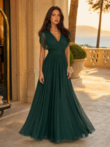 Floral Pleated Maxi Dress Wedding Guest