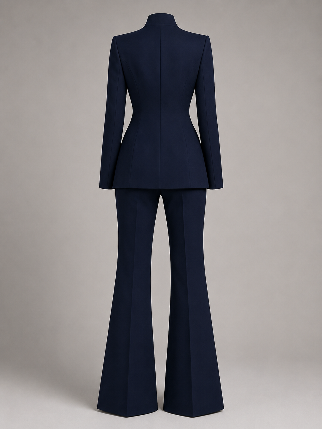 Women's Stand Collar Blazer & Trouser Suit Set