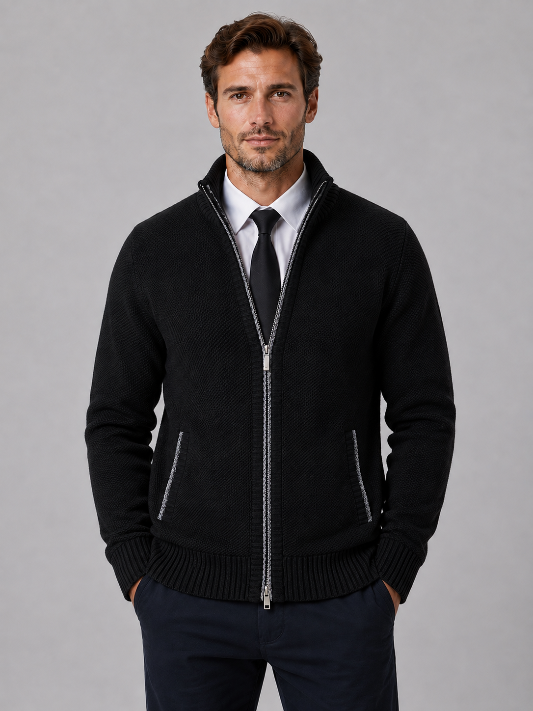 Men's Zip Knit Cardigan