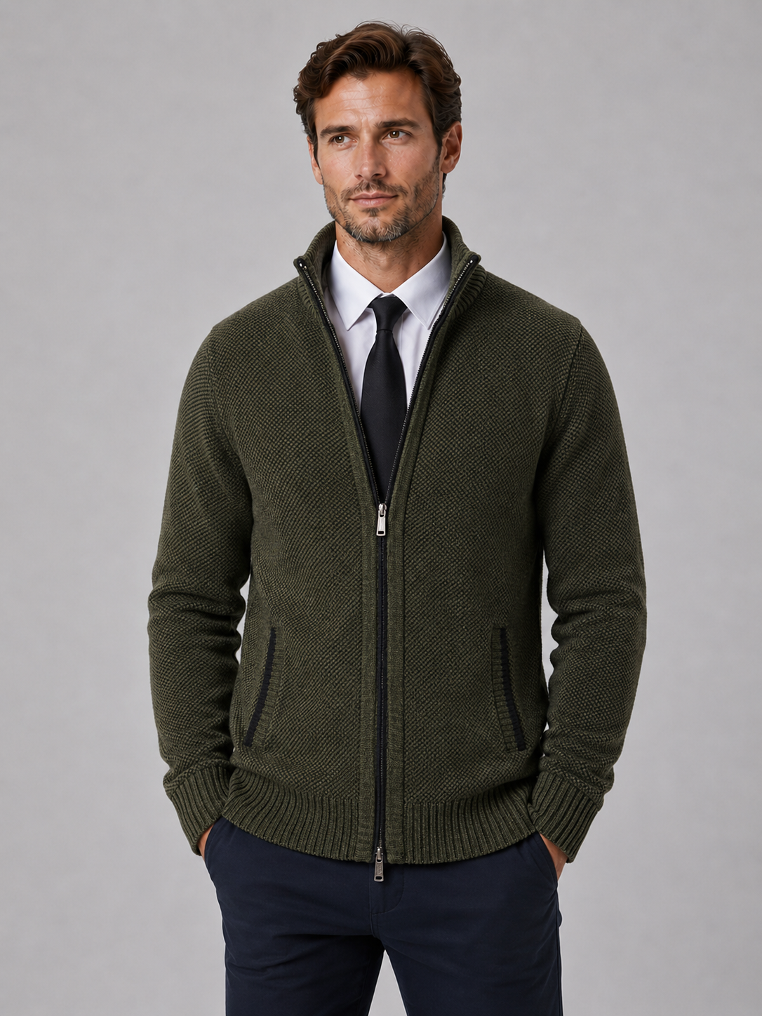 Men's Zip Knit Cardigan