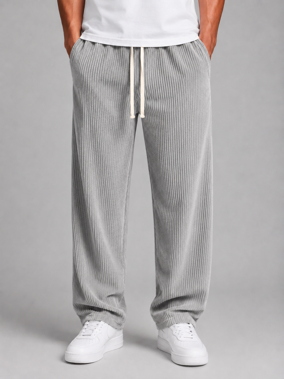 Men's Wide Leg Corduroy Trousers