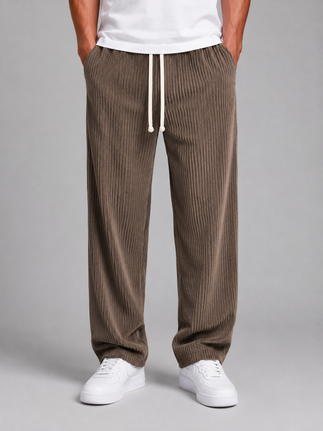 Men's Wide Leg Corduroy Trousers