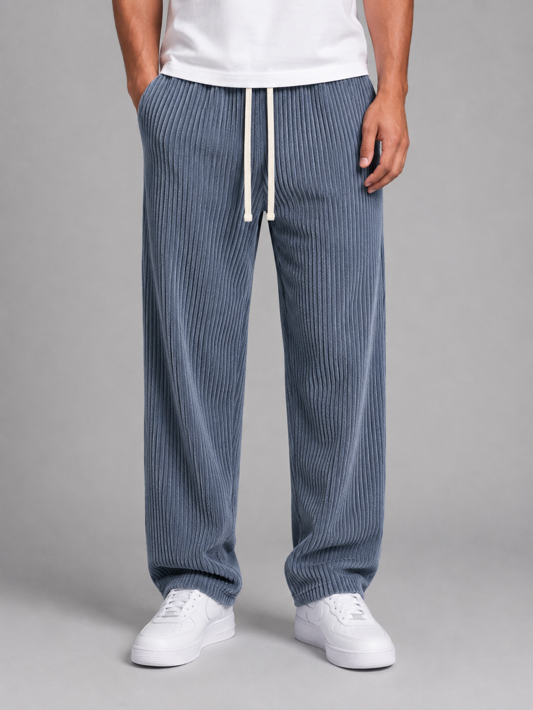 Men's Wide Leg Corduroy Trousers