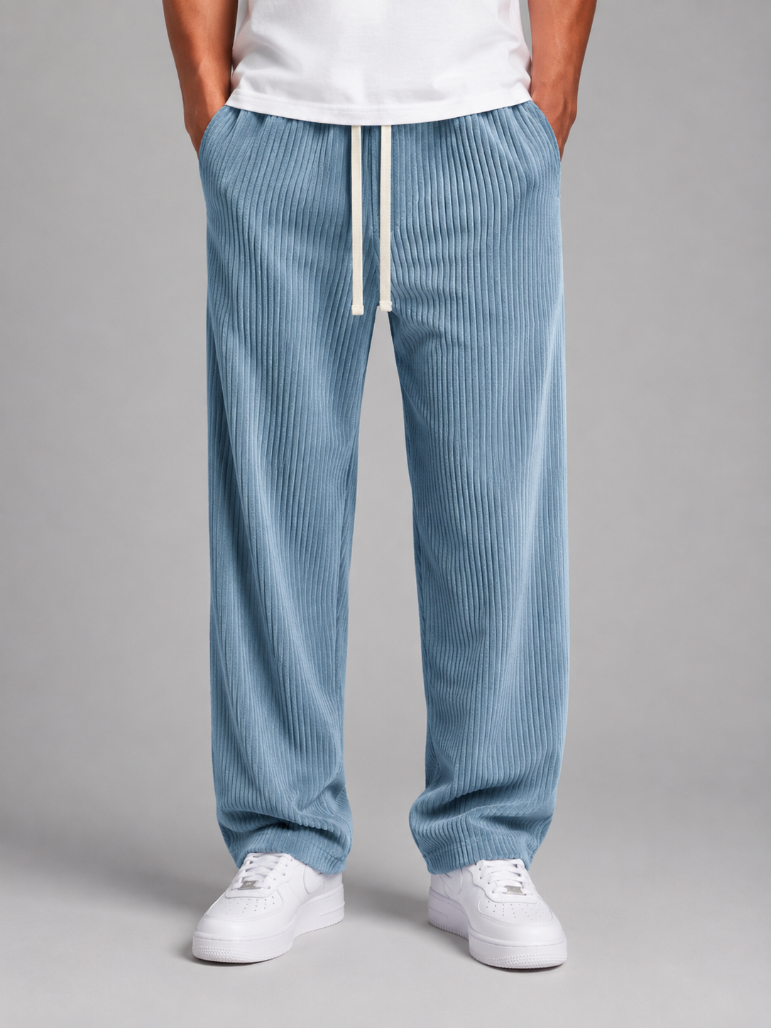 Men's Wide Leg Corduroy Trousers