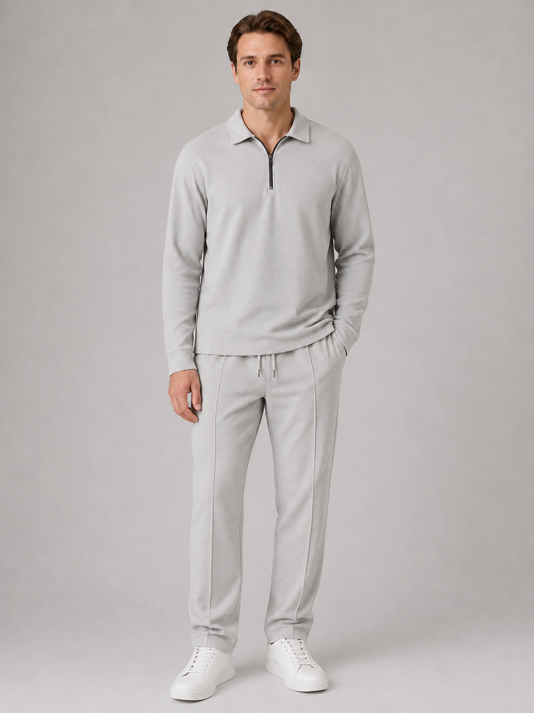 Men's Quarter-Zip Polo & Trouser Set