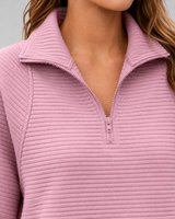 Women's Ribbed Quarter-Zip Pullover Sweater