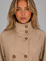 Cropped Trench Jacket - Beige