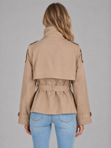 Cropped Trench Jacket - Beige