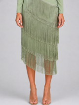 Fringe Midi Occasion Dress