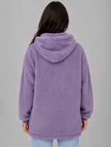 Hooded Longline Teddy Cardigan