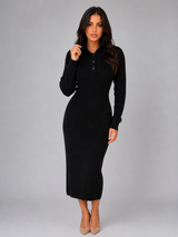 Knitted Polo Midi Dress