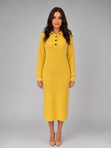 Knitted Polo Midi Dress