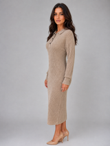 Knitted Polo Midi Dress