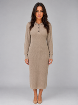 Knitted Polo Midi Dress