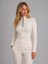 Ribbed Half Zip Top
