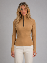 Ribbed Half Zip Top
