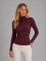 Ribbed Half Zip Top