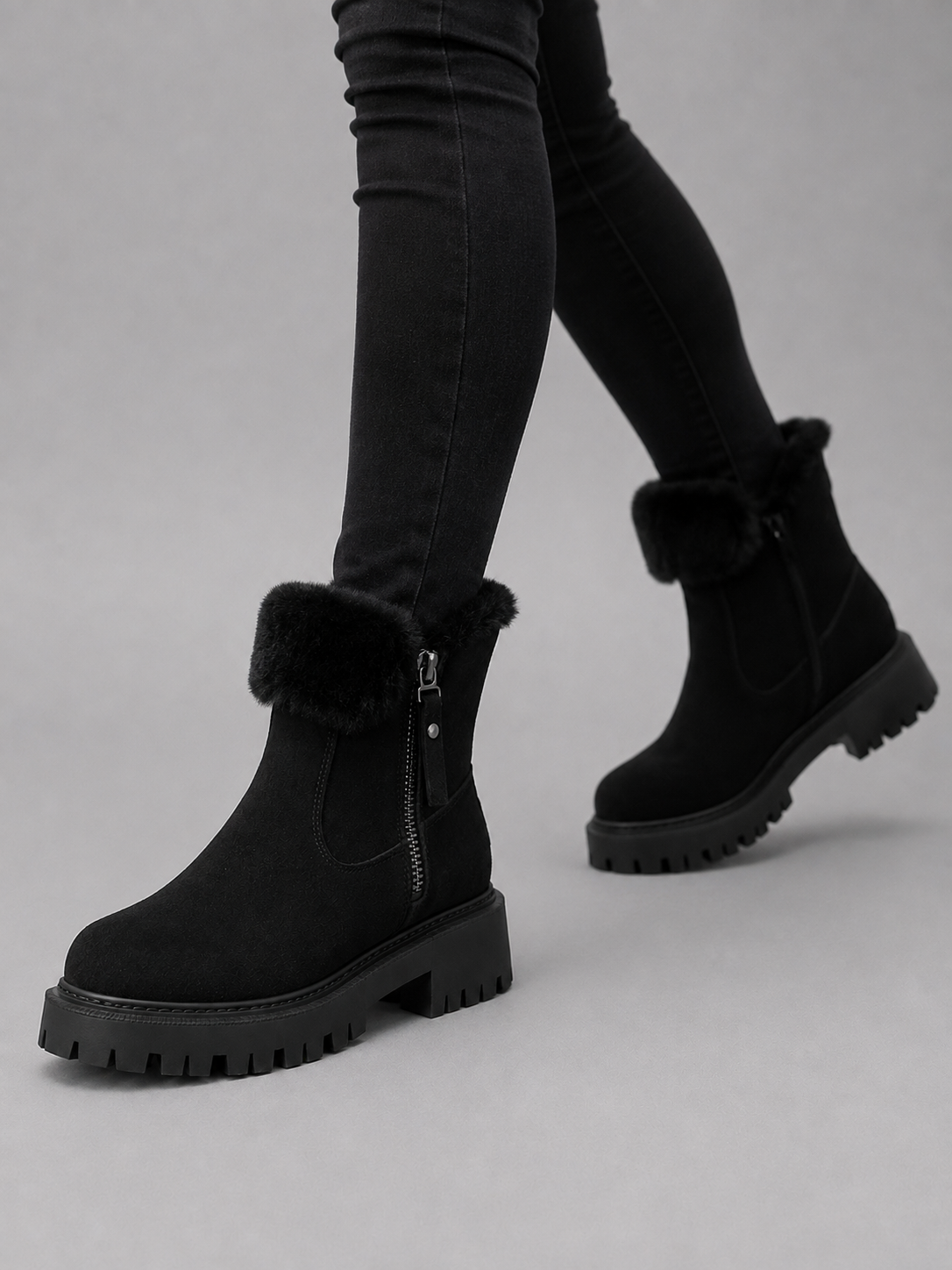 Women's Faux Fur-Lined Ankle Boots