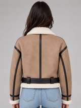 Faux Suede Aviator Jacket